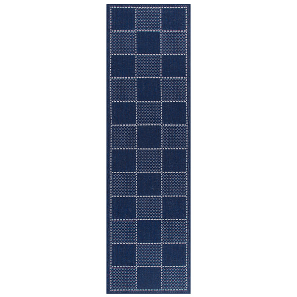 Flatweave Checked Blue