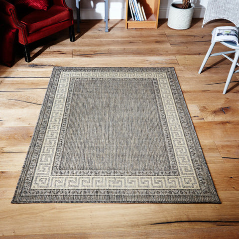 Greek key Flatweave grey