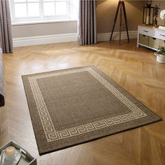 Flatweave Greek Key in Brown