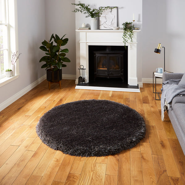 Montana Shaggy Circle Dark Grey