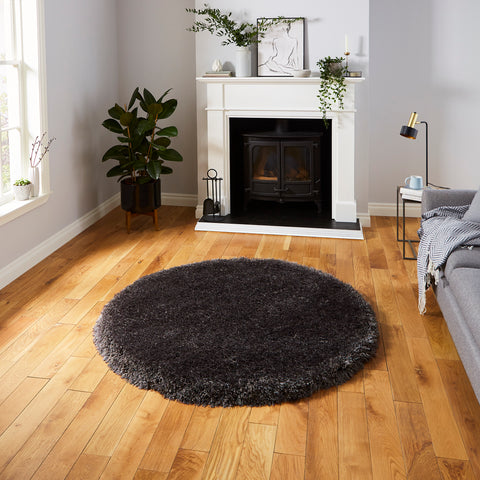 Montana Shaggy Circle Dark Grey