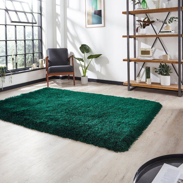 Montana Shaggy Rug in Jewel Green