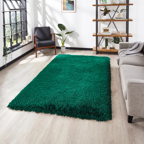 Montana Shaggy Rug in Jewel Green
