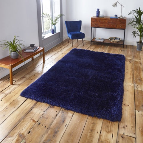 Montana Shaggy Rug in Dark Navy