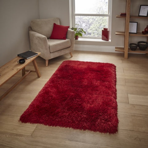 Montana Shaggy Rug in Red