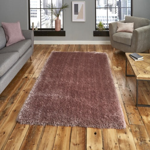 Montana Shaggy Rug in Rose