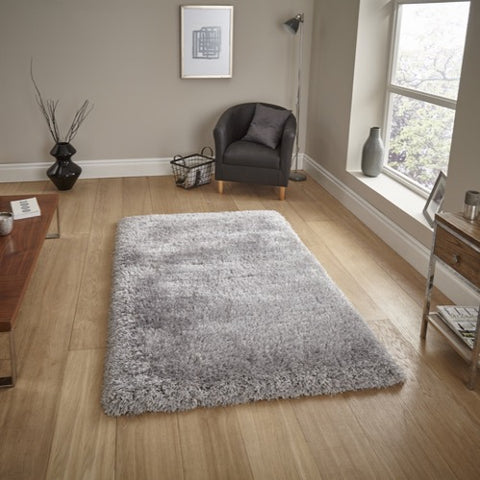 Montana Shaggy Rug in Silver