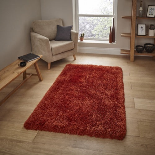 Montana Shaggy Rug in Terracotta