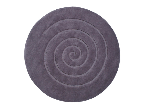 Spiral Circular Rug in Grey
